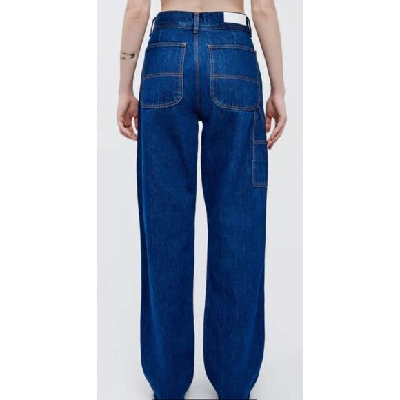 RE/DONE Womens Utility Loose Jeans 2 26 Blue True Rinse Relaxed Straight NWT - Picture 2 of 11